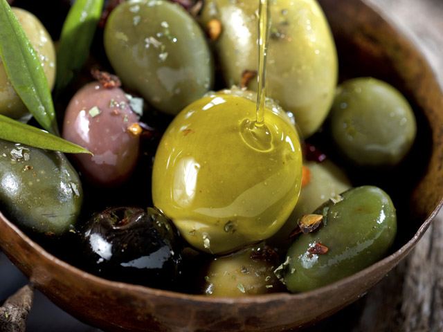 Olives Drizzled in Oil