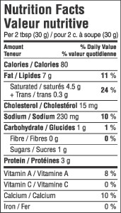 Spreadable Brie Nutritional Information