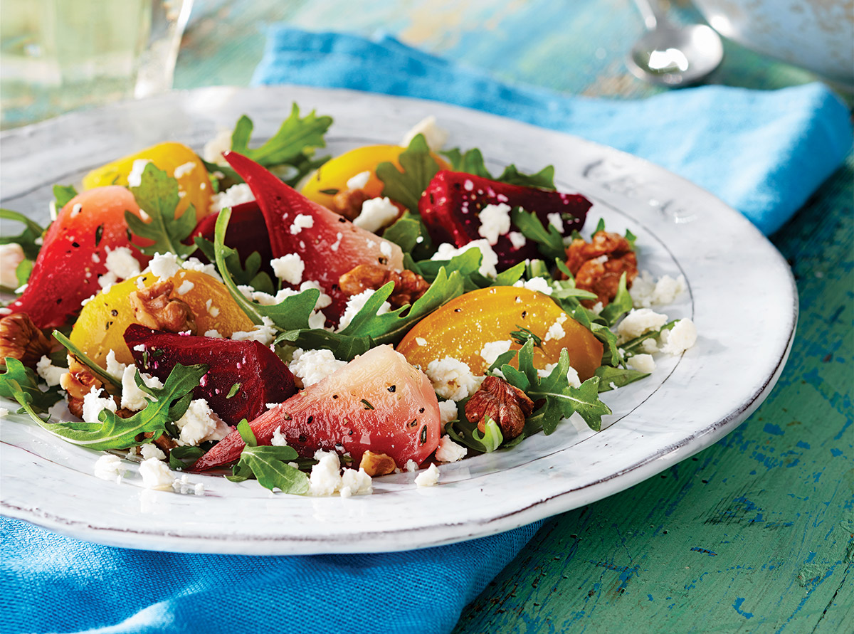 ROASTED BEET SALAD WITH PRÉSIDENT FETA CRUMBLE